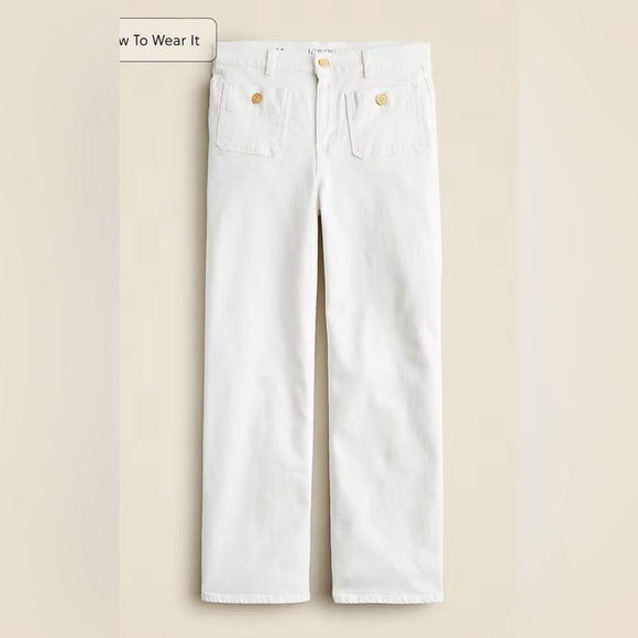 J. Crew Sailor Slim Wide Leg Jean in White - Picture 5 of 13